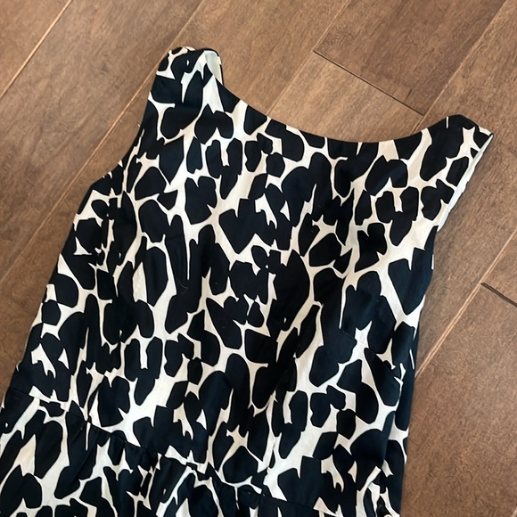 Dark Blue and White Patterned Fit and Flare Dress Shift Summer - Picture 2 of 5